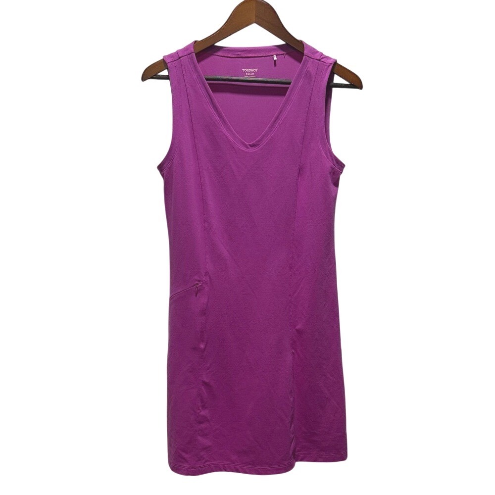 Toad&Co Purple Sleeveless Casual Dress V-Neck‎ Pockets Womens Small
